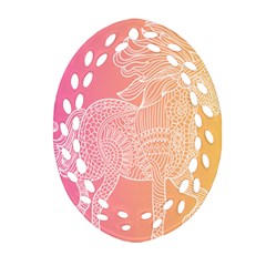 Unicorm Orange And Pink Oval Filigree Ornament (two Sides) by lifestyleshopee