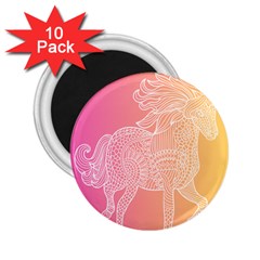 Unicorm Orange And Pink 2 25  Magnets (10 Pack)  by lifestyleshopee