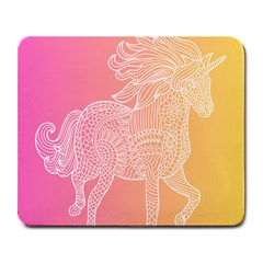 Unicorm Orange And Pink Large Mousepad by lifestyleshopee