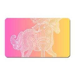 Unicorm Orange And Pink Magnet (rectangular) by lifestyleshopee
