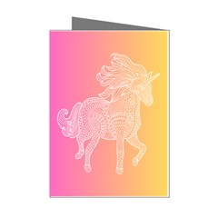 Unicorm Orange And Pink Mini Greeting Cards (pkg Of 8) by lifestyleshopee