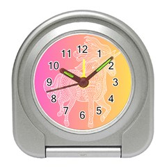 Unicorm Orange And Pink Travel Alarm Clock by lifestyleshopee