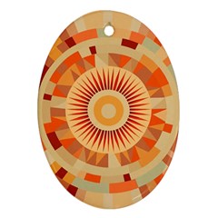 Ai Generated Retro Geometric Pattern Decor Pattern Oval Ornament (two Sides) by Ravend