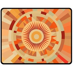 Ai Generated Retro Geometric Pattern Decor Pattern One Side Fleece Blanket (medium)