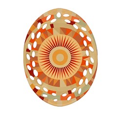 Ai Generated Retro Geometric Pattern Decor Pattern Oval Filigree Ornament (two Sides) by Ravend