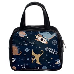 Space Theme Art Pattern Design Wallpaper Classic Handbag (two Sides) by Ravend