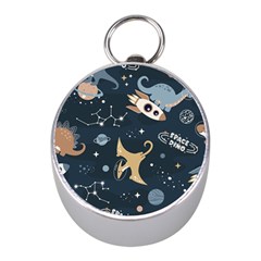 Space Theme Art Pattern Design Wallpaper Mini Silver Compasses