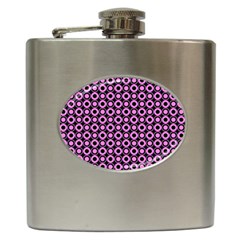 Pink Donuts Pink Filling On Black Hip Flask (6 Oz) by Mazipoodles