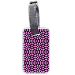 Pink Donuts Pink Filling On Black Luggage Tag (one Side) by Mazipoodles