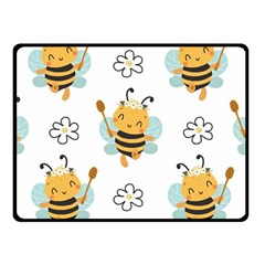 Art Bee Pattern Design Wallpaper Background One Side Fleece Blanket (small) by Ravend