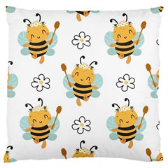 Art Bee Pattern Design Wallpaper Background Large Cushion Case (two Sides)