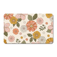 Flower Petals Plants Floral Print Pattern Design Magnet (rectangular)