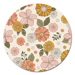 Flower Petals Plants Floral Print Pattern Design Magnet 5  (round)