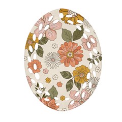 Flower Petals Plants Floral Print Pattern Design Oval Filigree Ornament (two Sides)