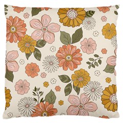 Flower Petals Plants Floral Print Pattern Design Large Premium Plush Fleece Cushion Case (one Side)