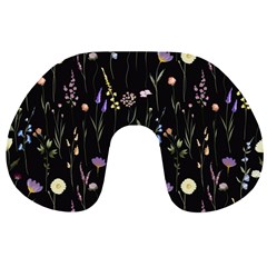 Flowers Floral Pattern Floral Print Background Travel Neck Pillow by Ravend