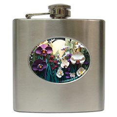 Ai Generated Flower Orchids Bloom Flora Nature Hip Flask (6 Oz)