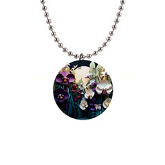 Ai Generated Flower Orchids Bloom Flora Nature 1  Button Necklace