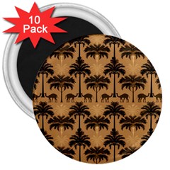 Ai Generated Camels Palm Trees Pattern 3  Magnets (10 Pack) 