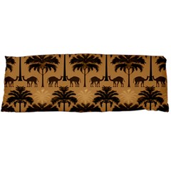 Ai Generated Camels Palm Trees Pattern Body Pillow Case Dakimakura (two Sides) by Ravend