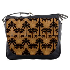 Ai Generated Camels Palm Trees Pattern Messenger Bag