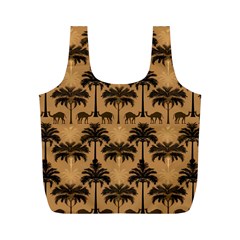 Ai Generated Camels Palm Trees Pattern Full Print Recycle Bag (m)