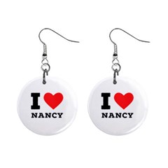 I Love Nancy Mini Button Earrings