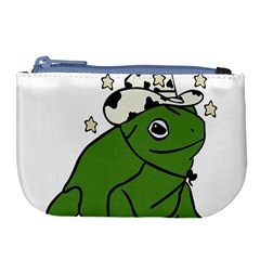 Frog With A Cowboy Hat Large Coin Purse by Teevova