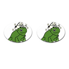 Frog With A Cowboy Hat Cufflinks (oval) by Teevova