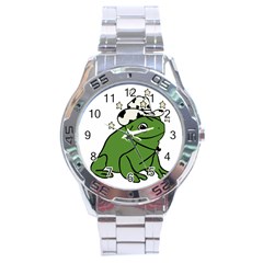 Frog With A Cowboy Hat Stainless Steel Analogue Watch