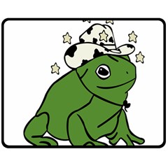 Frog With A Cowboy Hat Fleece Blanket (medium) by Teevova