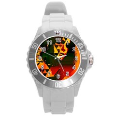 Counting Coup Round Plastic Sport Watch (l) by MRNStudios