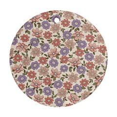 Flowers Petals Plants Floral Print Pattern Design Ornament (round)