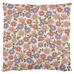 Flowers Petals Plants Floral Print Pattern Design Standard Premium Plush Fleece Cushion Case (two Sides)