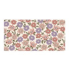 Flowers Petals Plants Floral Print Pattern Design Satin Wrap 35  X 70 