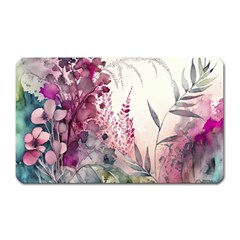 Ai Generated Flowers Watercolour Nature Plant Magnet (rectangular) by Ravend