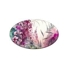 Ai Generated Flowers Watercolour Nature Plant Sticker Oval (100 Pack)