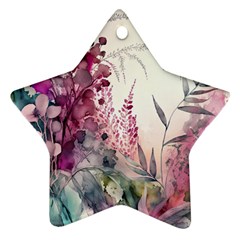 Ai Generated Flowers Watercolour Nature Plant Ornament (star)