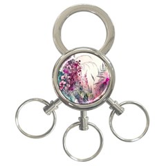 Ai Generated Flowers Watercolour Nature Plant 3-ring Key Chain