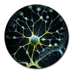 Ai Generated Neuron Network Connection Round Mousepad