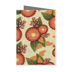 Flowers Leaves Pattern Flora Botany Drawing Art Mini Greeting Cards (pkg Of 8) by Ravend