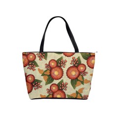 Flowers Leaves Pattern Flora Botany Drawing Art Classic Shoulder Handbag