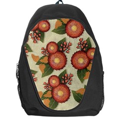 Flowers Leaves Pattern Flora Botany Drawing Art Backpack Bag