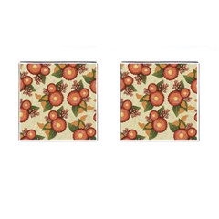 Flowers Leaves Pattern Flora Botany Drawing Art Cufflinks (square) by Ravend