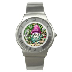 Charm Toadstool Necromancy Magician Conjuration Sorcery Spell Mojo Chanterelle Stainless Steel Watch by GardenOfOphir