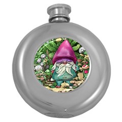 Charm Toadstool Necromancy Magician Conjuration Sorcery Spell Mojo Chanterelle Round Hip Flask (5 Oz) by GardenOfOphir