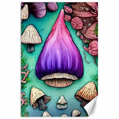 Veil Presto Psilocybin Superstition Agaric Trick Button Mushroom Sciopticon Diablerie Voodoo Fairy Canvas 24  X 36  by GardenOfOphir