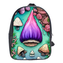 Veil Presto Psilocybin Superstition Agaric Trick Button Mushroom Sciopticon Diablerie Voodoo Fairy School Bag (large) by GardenOfOphir