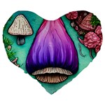 Veil Presto Psilocybin Superstition Agaric Trick Button Mushroom Sciopticon Diablerie Voodoo Fairy Large 19  Premium Flano Heart Shape Cushions Back