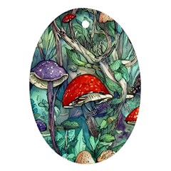 Necromancy Mushroom Oval Ornament (two Sides) by GardenOfOphir